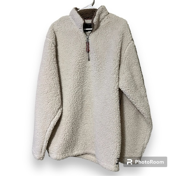 Southern Marsh size large Appalachian Pile Sherpa Pullover oatmeal & light brown - Picture 1 of 14